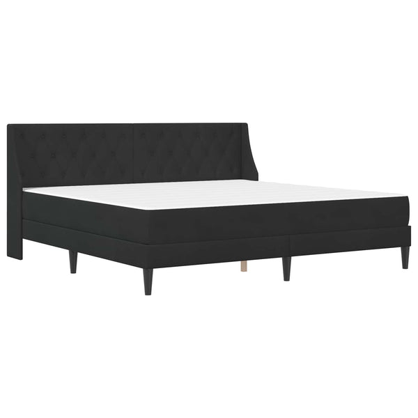 Bettgestell mit Matratze Samt Schwarz 200x200 cm
