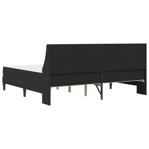 Bettgestell mit Matratze Samt Schwarz 200x200 cm
