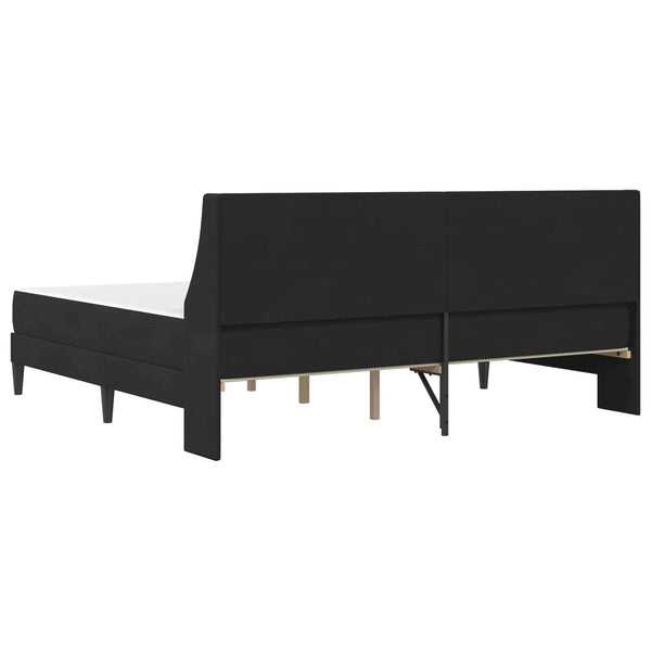 Bettgestell mit Matratze Samt Schwarz 200x200 cm