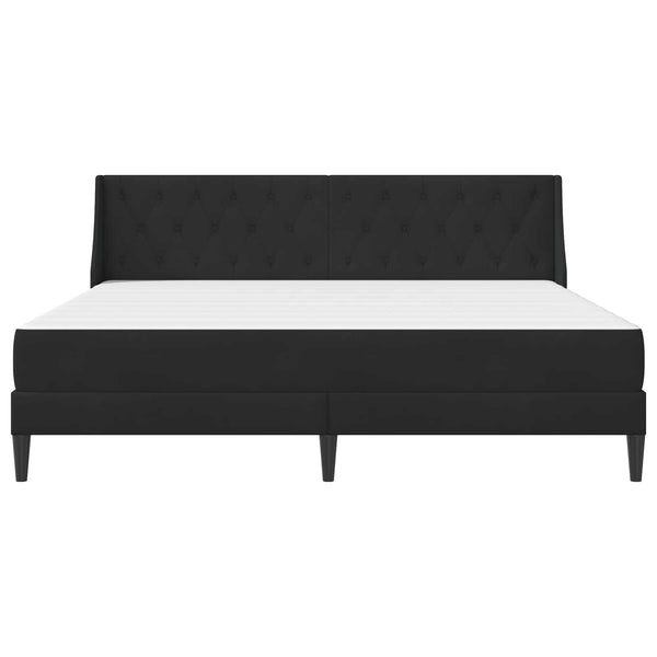 Bettgestell mit Matratze Samt Schwarz 200x200 cm