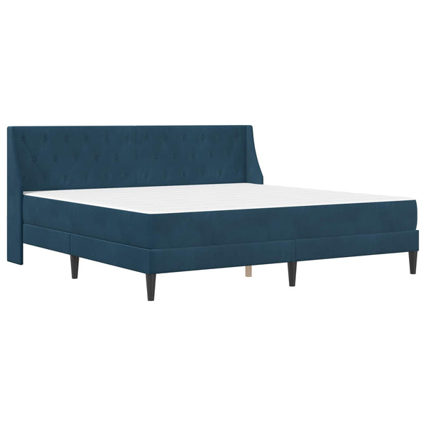 Bettgestell mit Matratze Blau 200x200 cm Samt