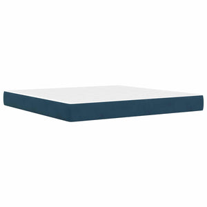 Bettgestell mit Matratze Blau 200x200 cm Samt