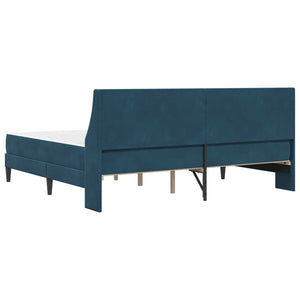 Bettgestell mit Matratze Blau 200x200 cm Samt