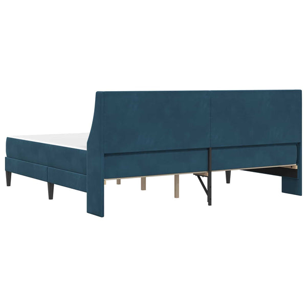 Bettgestell mit Matratze Blau 200x200 cm Samt