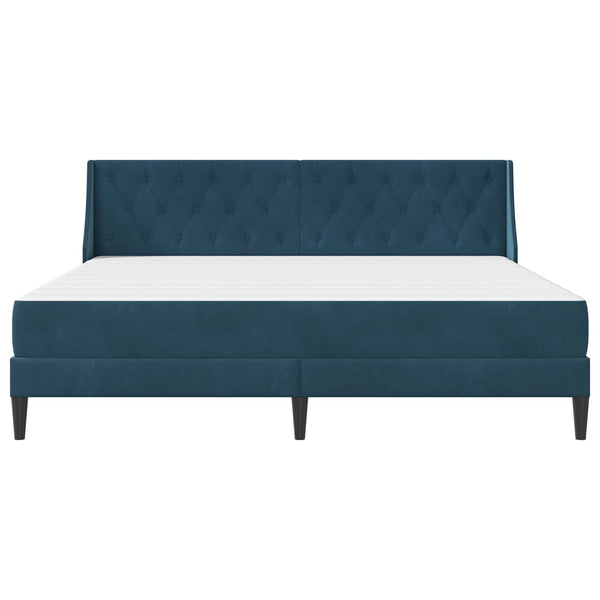 Bettgestell mit Matratze Blau 200x200 cm Samt