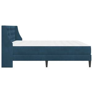 Bettgestell mit Matratze Blau 200x200 cm Samt