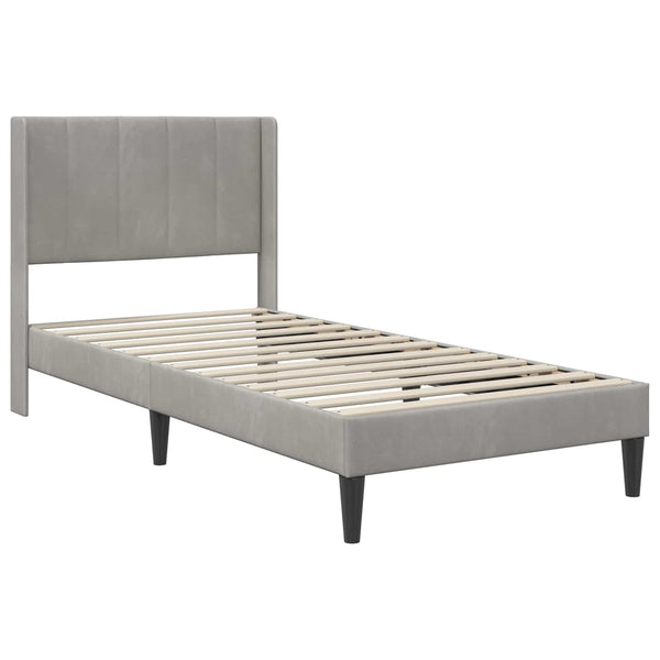 Bettgestell mit Matratze Hellgrau 80x200 cm