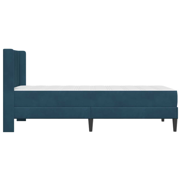 Bettgestell mit Matratze Blau 80x200 cm Samt