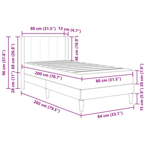 Bettgestell mit Matratze Blau 80x200 cm Samt