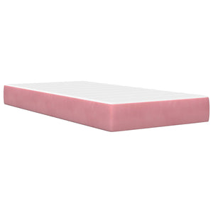 Rosa Samt Bett mit Matratze 90x200 cm