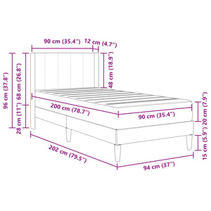 Bettgestell mit Matratze Schwarz 90x200 cm