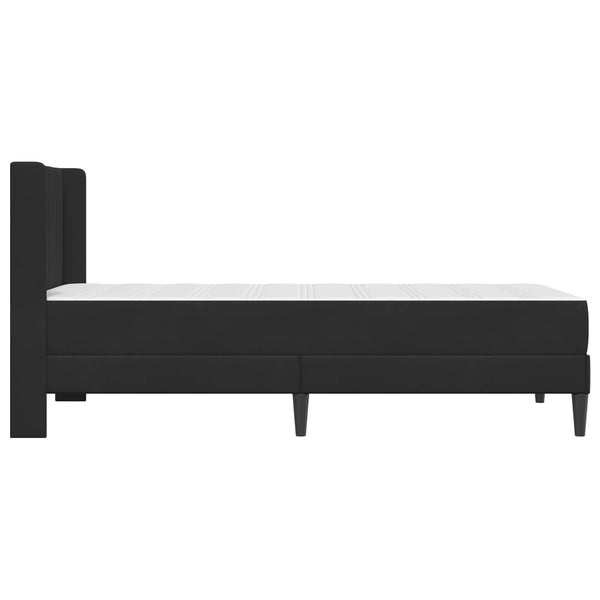 Schwarzes Samt Bettgestell mit Matratze 100x200 cm