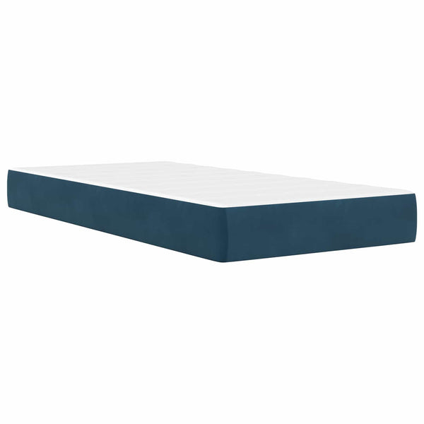 Bettgestell mit Matratze Blau 100x200 cm Samt