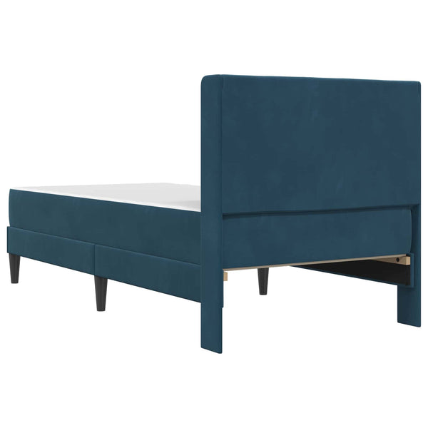 Bettgestell mit Matratze Blau 100x200 cm Samt