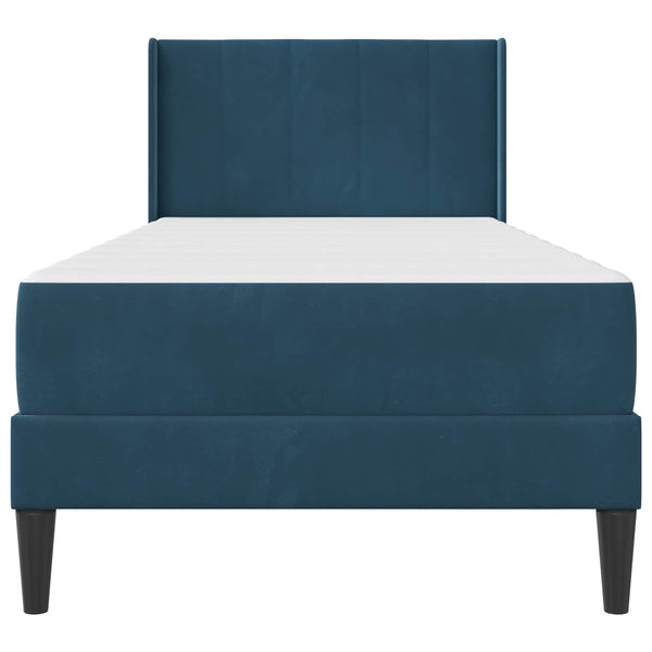 Bettgestell mit Matratze Blau 100x200 cm Samt