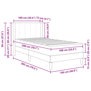 Bettgestell mit Matratze Blau 100x200 cm Samt