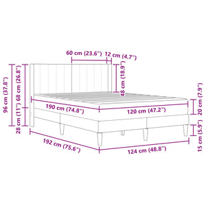 Bettgestell mit Matratze Schwarz 120x190 cm Samt