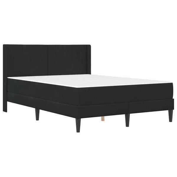 Schwarzes Samt Bett mit Matratze 120x200 cm