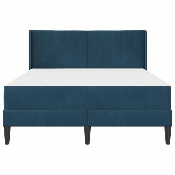 Bettgestell mit Matratze Blau Samt 120x200 cm