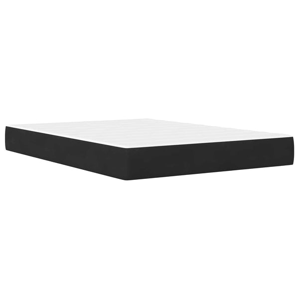 Bettgestell mit Matratze Schwarz Samt 160x200 cm