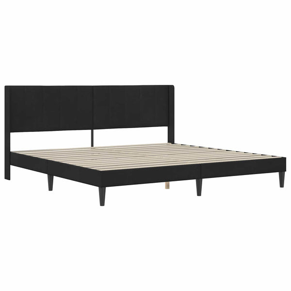 Bettgestell mit Matratze Schwarz Samt 180x200 cm