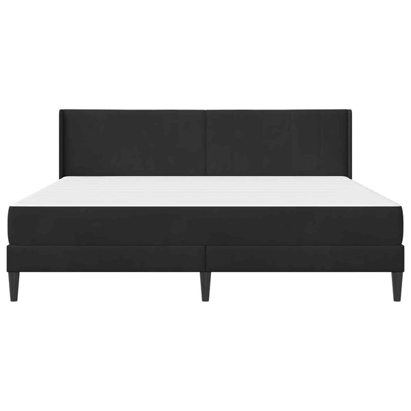 Bettgestell mit Matratze Schwarz Samt 180x200 cm