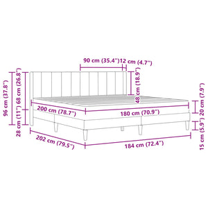 Bettgestell mit Matratze Schwarz Samt 180x200 cm