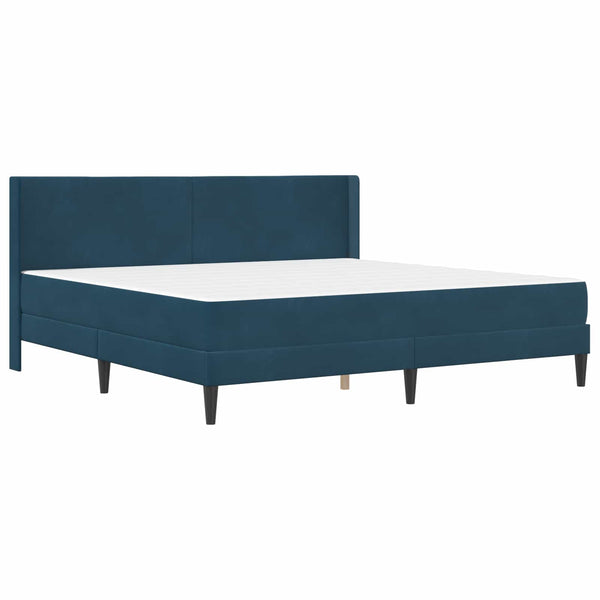 Bettgestell mit Matratze Blau Samt 180x200 cm