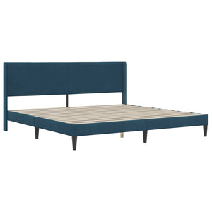 Bettgestell mit Matratze Blau Samt 180x200 cm