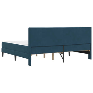 Bettgestell mit Matratze Blau Samt 180x200 cm
