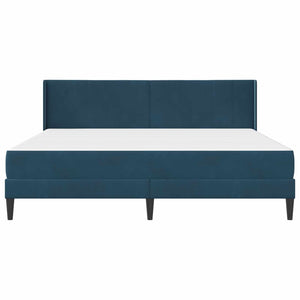 Bettgestell mit Matratze Blau Samt 180x200 cm