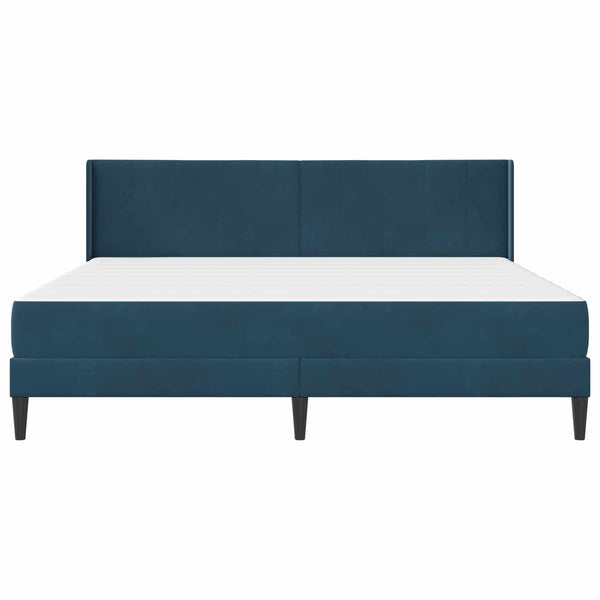 Bettgestell mit Matratze Blau Samt 180x200 cm