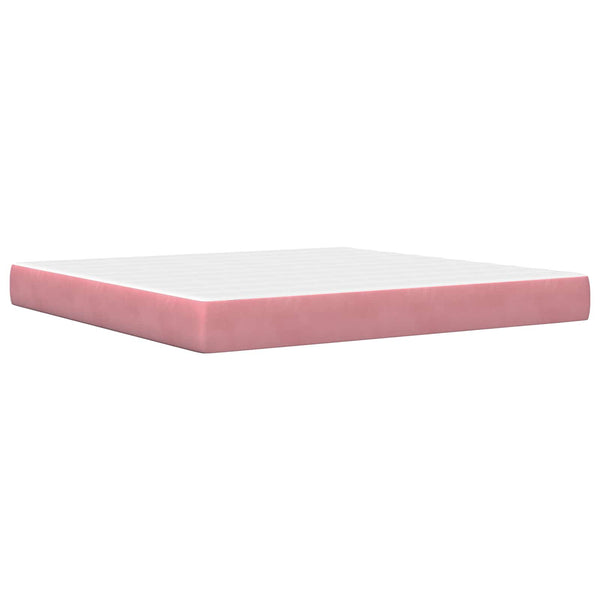 Rosa Samt Bett mit Matratze 200x200 cm