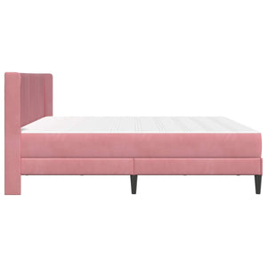 Rosa Samt Bett mit Matratze 200x200 cm
