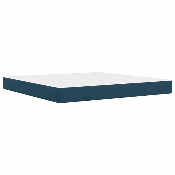 Bettgestell mit Matratze Blau Samt 200x200 cm