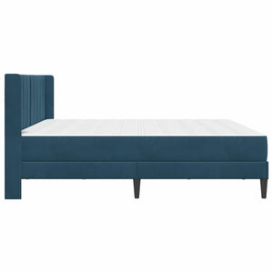 Bettgestell mit Matratze Blau Samt 200x200 cm