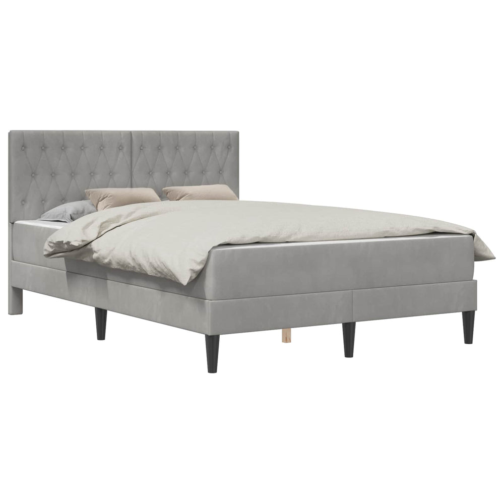 vidaXL Cadre de lit avec matelas vidaXL Gris clair 120 x 190 cm Velours