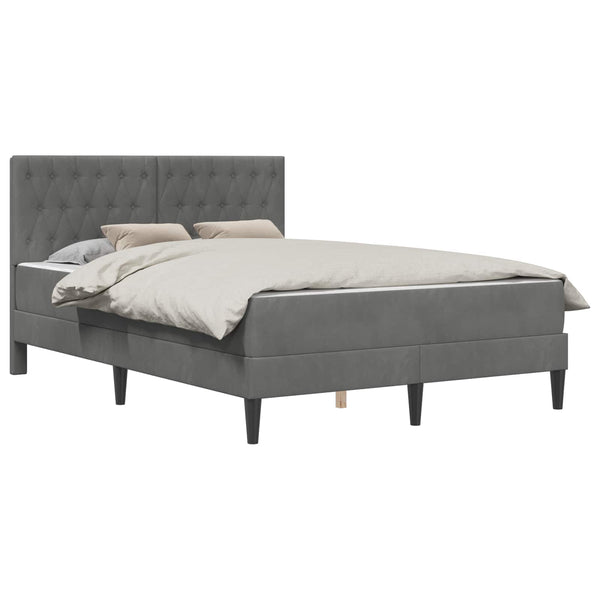 Bettgestell mit Matratze Dunkelgrau 120x190 cm Samt