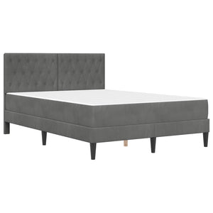 Bettgestell mit Matratze Dunkelgrau 120x190 cm Samt