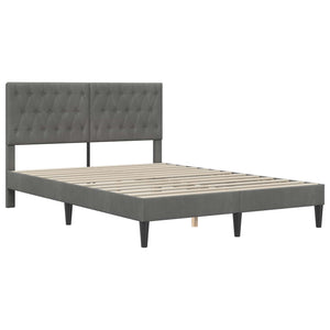 Bettgestell mit Matratze Dunkelgrau 120x190 cm Samt