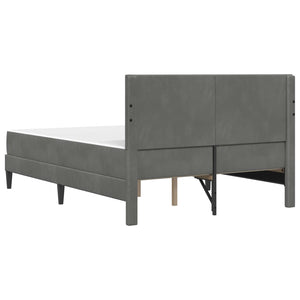 Bettgestell mit Matratze Dunkelgrau 120x190 cm Samt