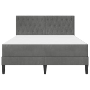 Bettgestell mit Matratze Dunkelgrau 120x190 cm Samt