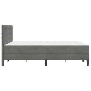 Bettgestell mit Matratze Dunkelgrau 120x190 cm Samt