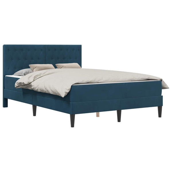 Bettgestell mit Matratze Samt Blau 120x190 cm