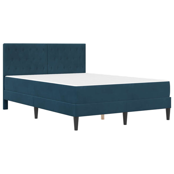 Bettgestell mit Matratze Samt Blau 120x190 cm