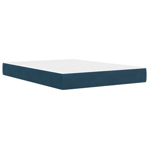 Bettgestell mit Matratze Samt Blau 120x190 cm