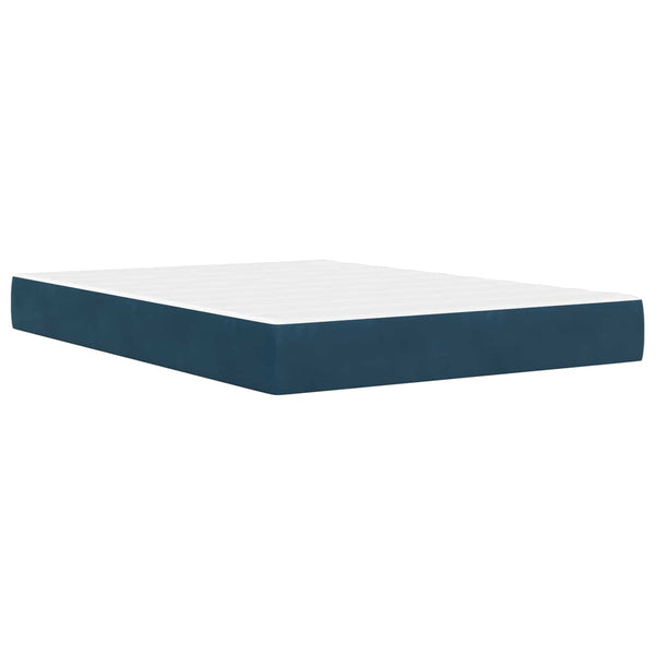 Bettgestell mit Matratze Samt Blau 120x190 cm