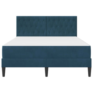 Bettgestell mit Matratze Samt Blau 120x190 cm
