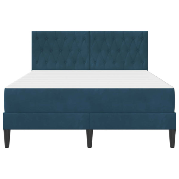 Bettgestell mit Matratze Samt Blau 120x190 cm