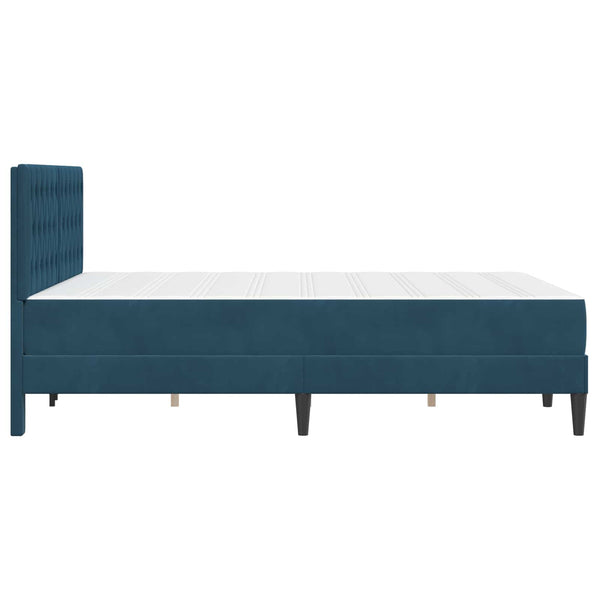Bettgestell mit Matratze Samt Blau 120x190 cm
